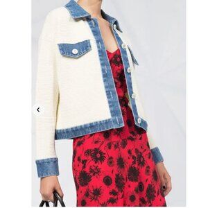 Sandro Nino Crotchet & Denim Cardigan